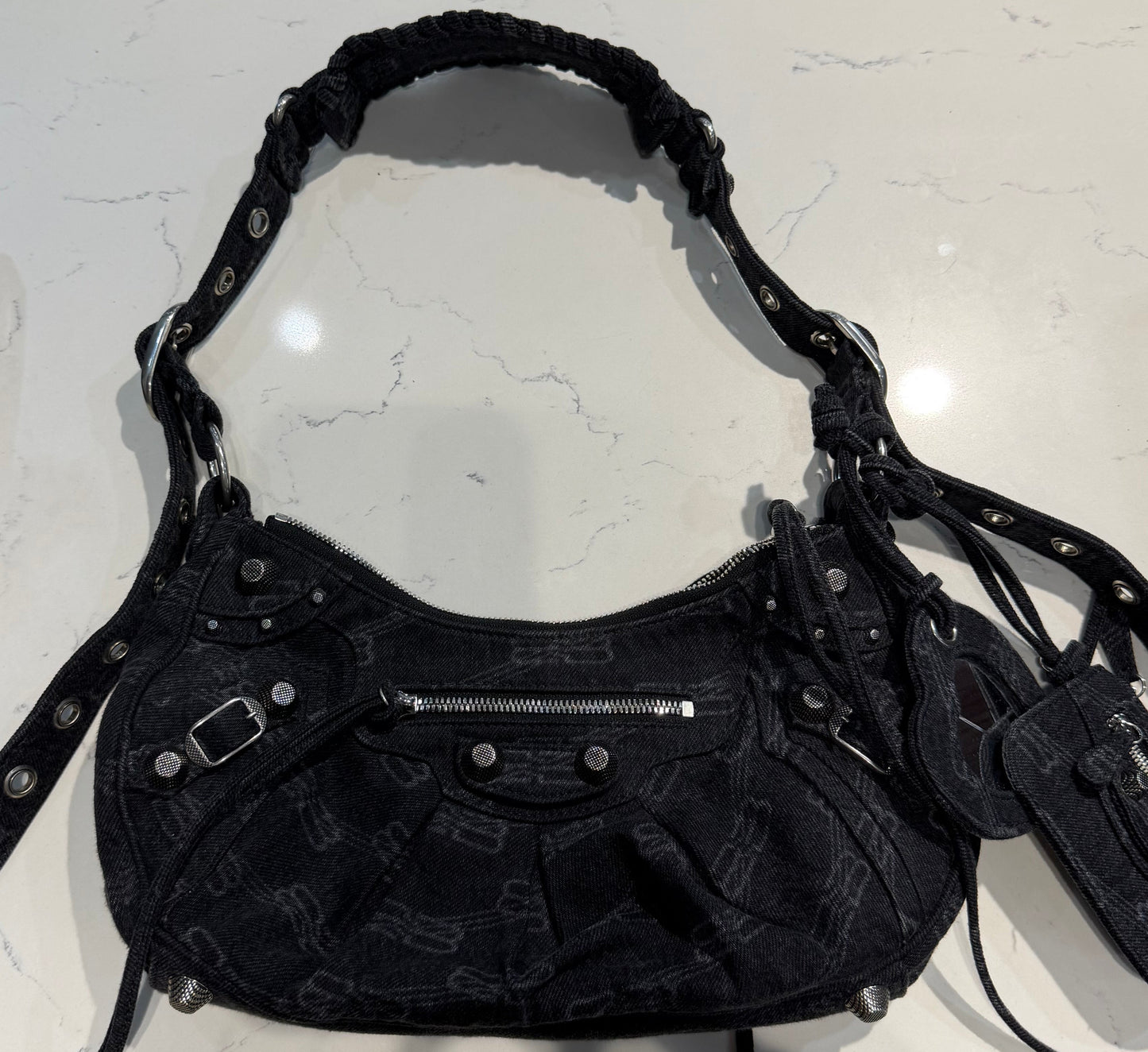 Balenciaga Le da Denim Cagole Small Shoulder Bag