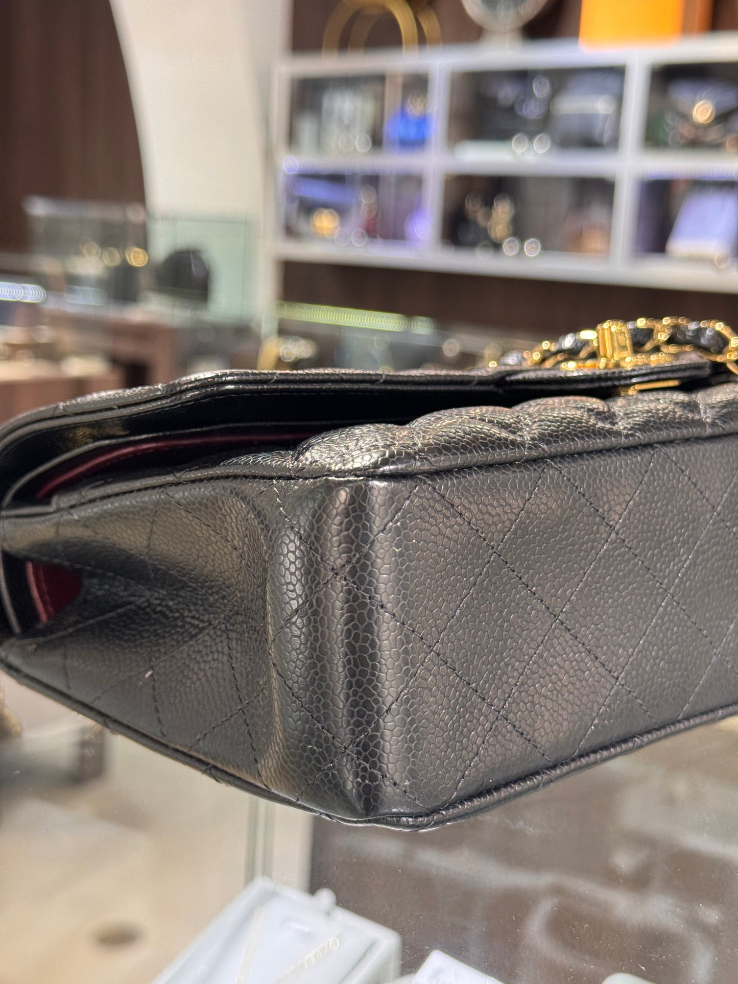 Chanel Black Caviar Medium Classic Flap Gold Hardware