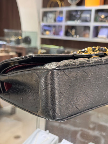 Chanel Black Caviar Medium Classic Flap Gold Hardware