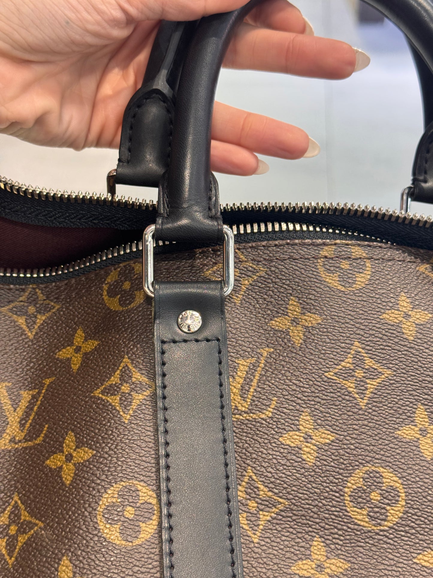 Louis Vuitton Monogram Macassar Keepall Bandouliere 45