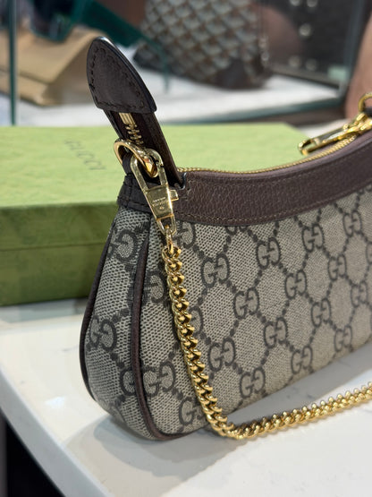 Pre-Owned GG Mini Ophidia and Ebony Supreme Shoulder Bag