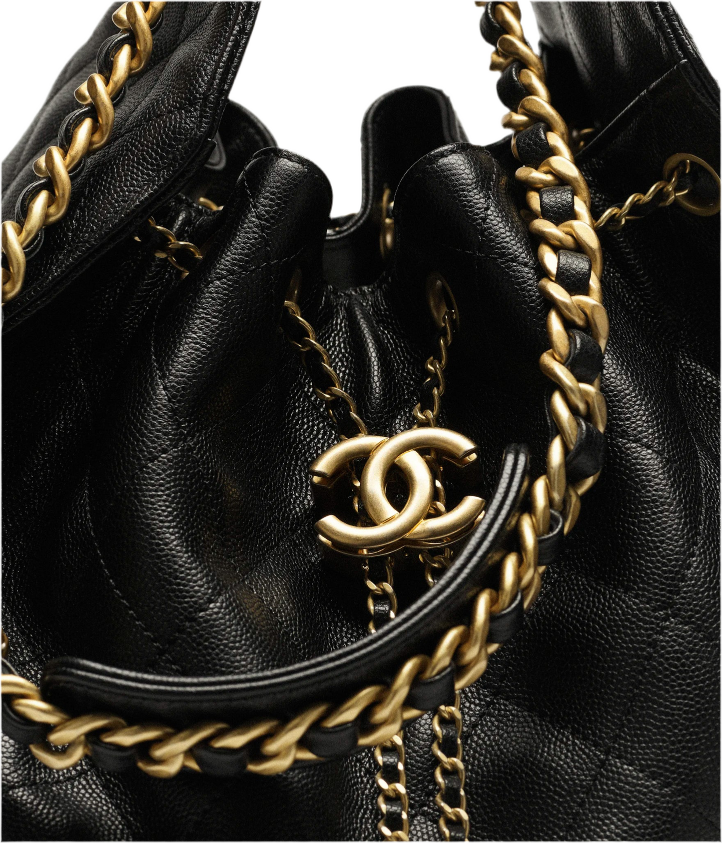 Chanel 25 Medium Black Grained & Calfskin