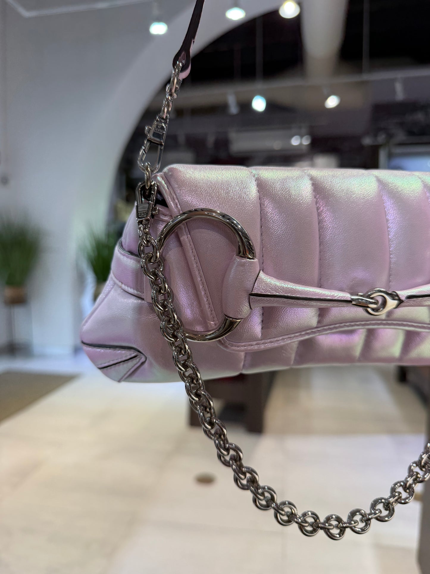 Unworn GG Horsebit Chain Small Shoulder Bag