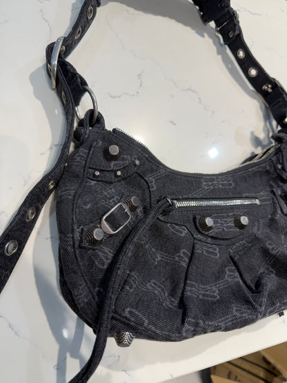 Balenciaga Le da Denim Cagole Small Shoulder Bag