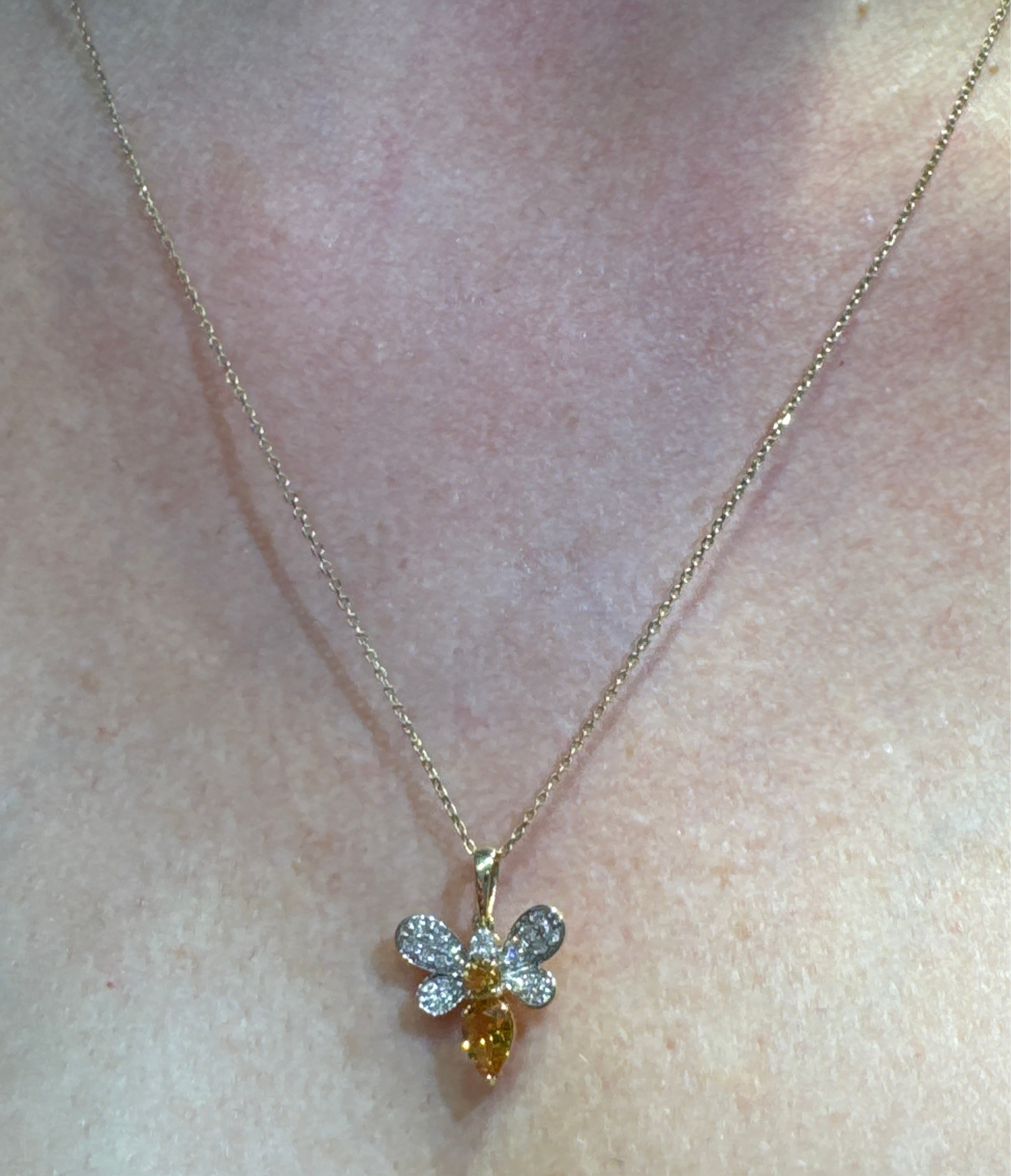 Bee Necklace 14K Yellow Gold