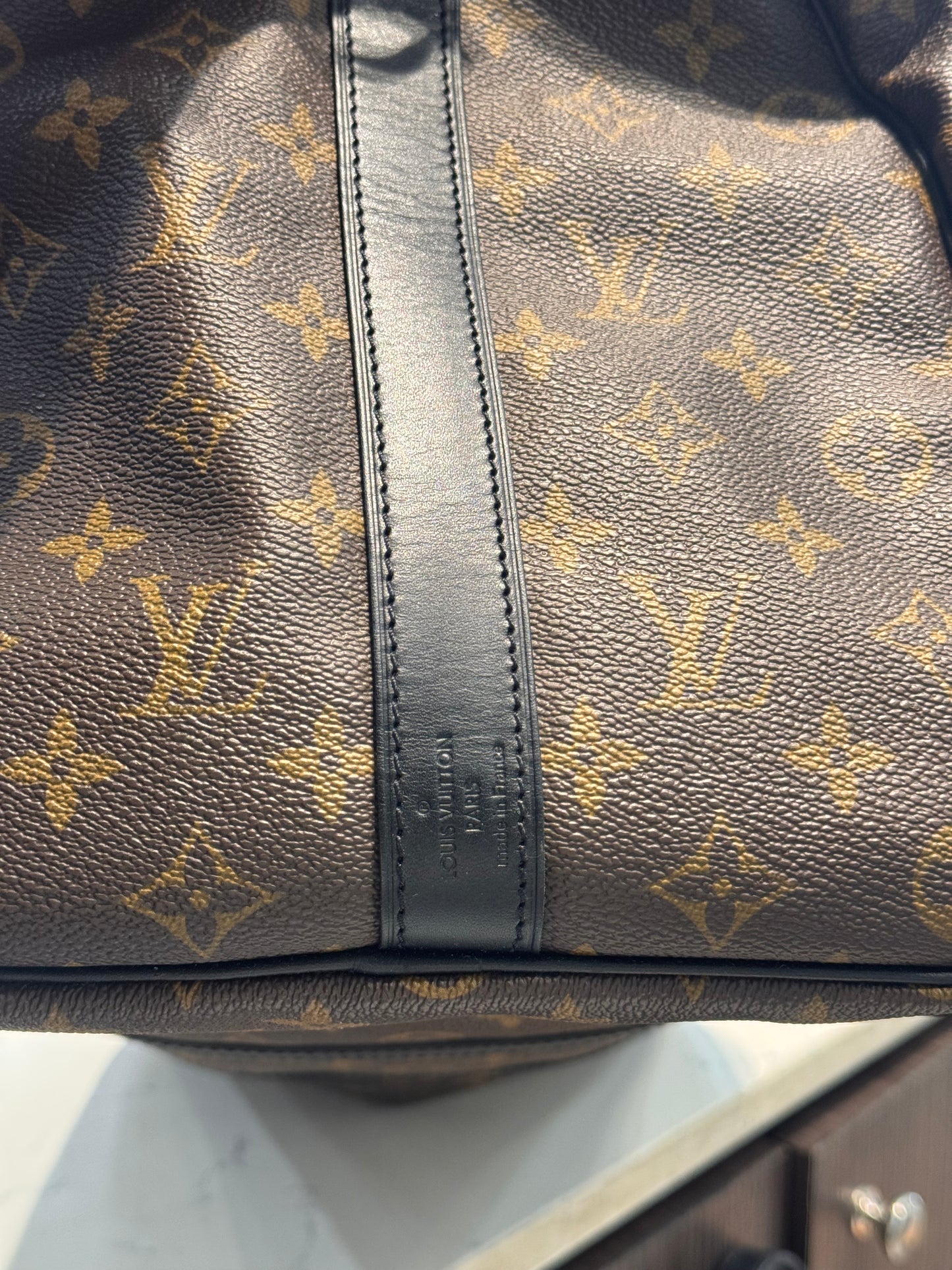 Louis Vuitton Monogram Macassar Keepall Bandouliere 45
