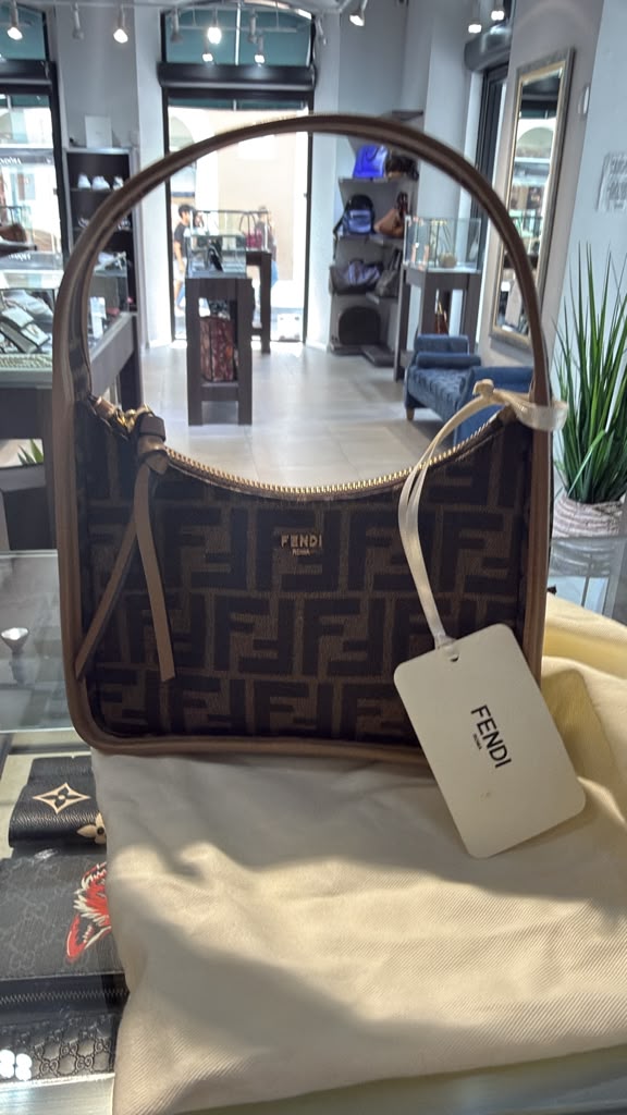 Pre-Owned FF Jacquard Vitello Grace FF Mini Fendessence Shoulder Bag