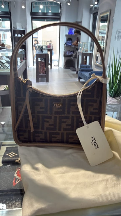 Pre-Owned FF Jacquard Vitello Grace FF Mini Fendessence Shoulder Bag