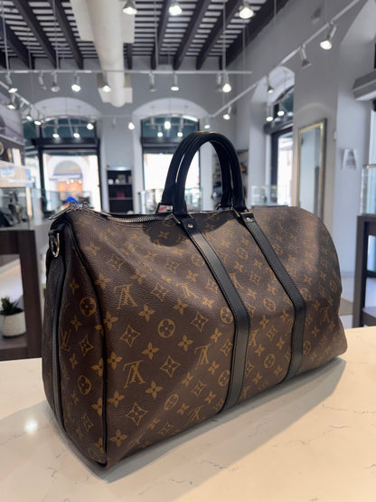Louis Vuitton Monogram Macassar Keepall Bandouliere 45