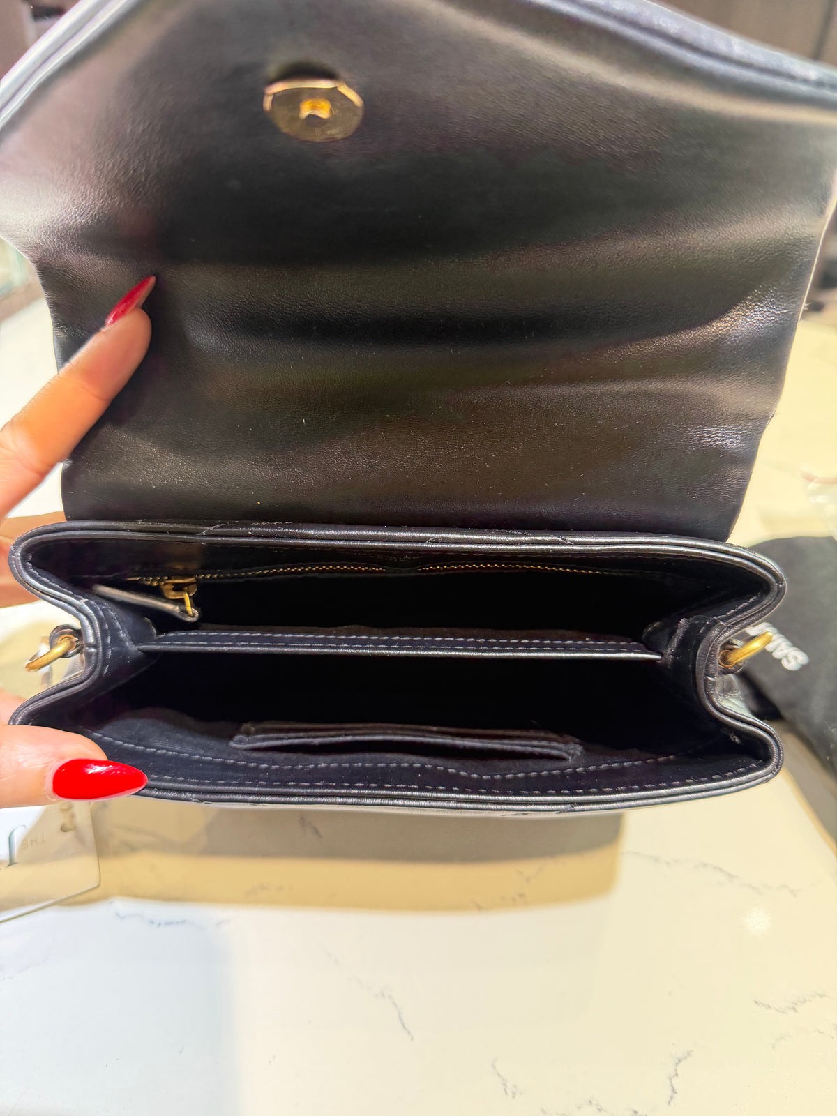 Pre-Owned YSL Black Quilted Mini Loulou Gold Hardware