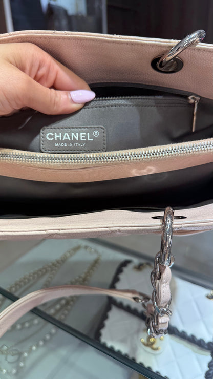 Pre-Owned CC Caviar Shopping Tote Light Pink Silver Hardware