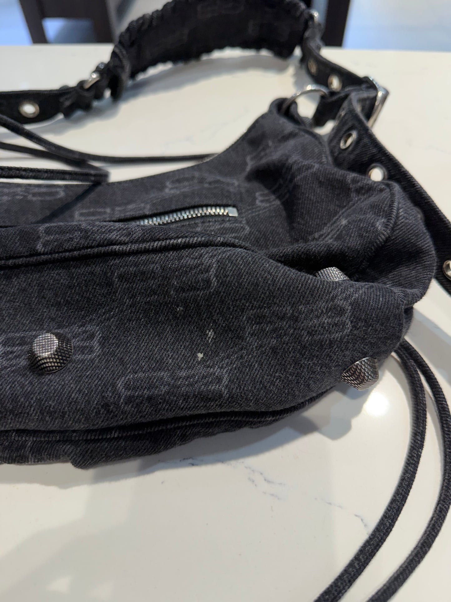 Balenciaga Le da Denim Cagole Small Shoulder Bag