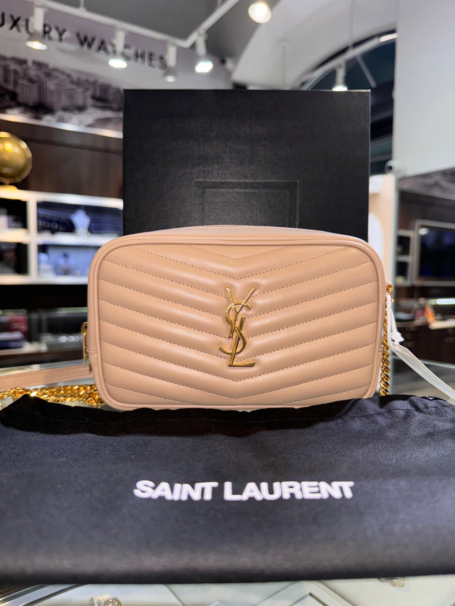 Saint Laurent Mini Lou Beige