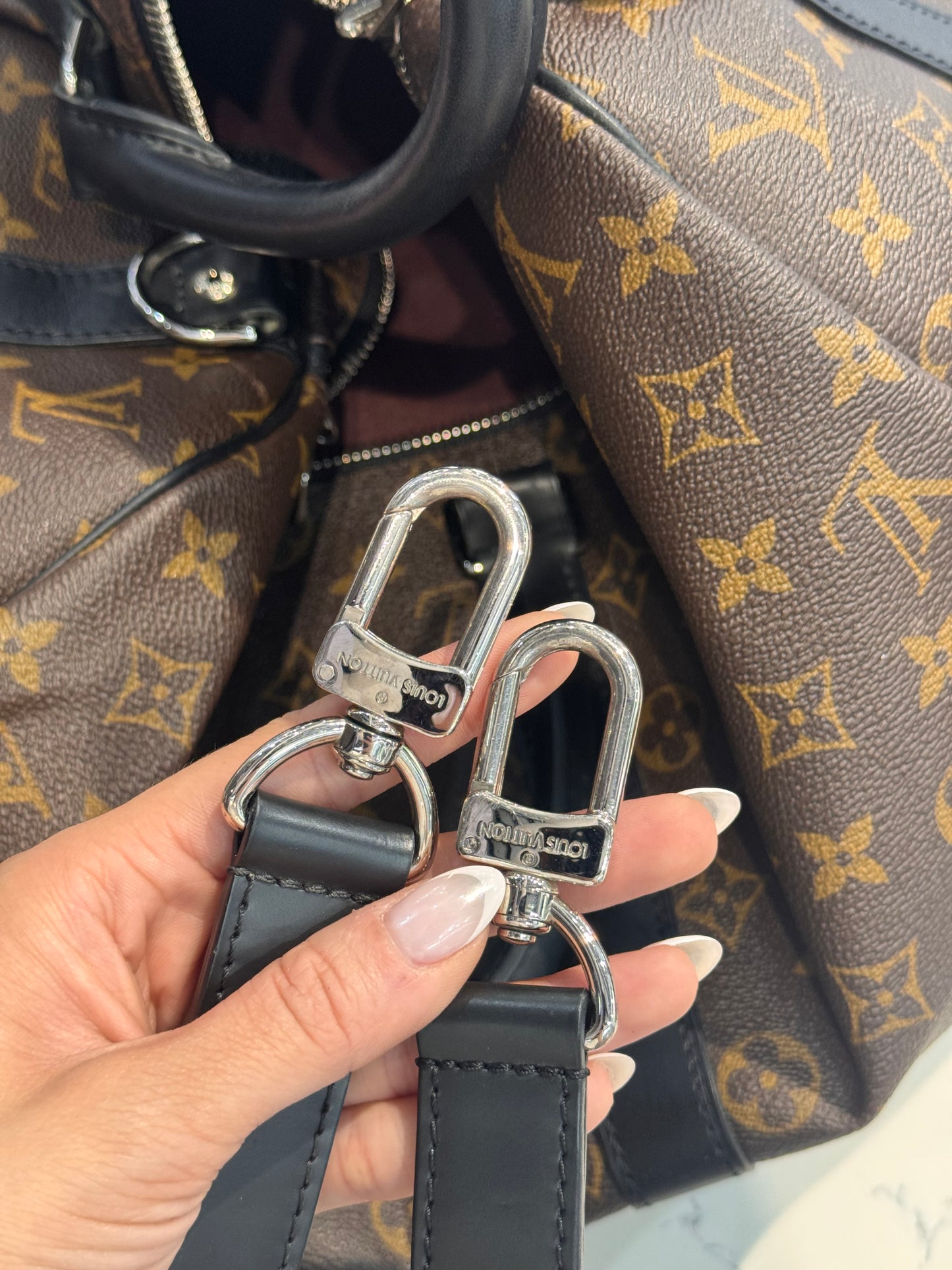 Louis Vuitton Monogram Macassar Keepall Bandouliere 45
