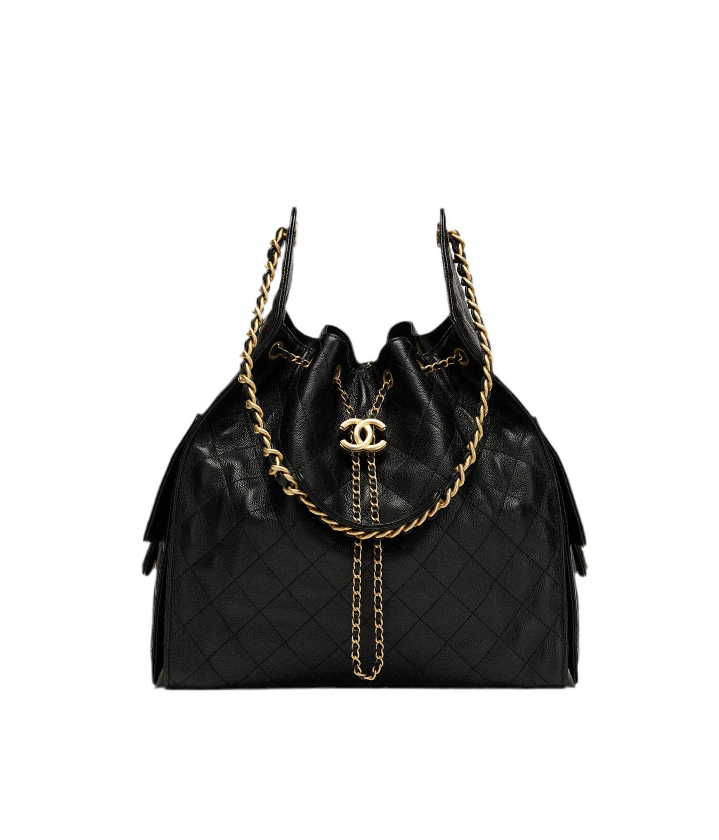 Chanel 25 Medium Black Grained & Calfskin
