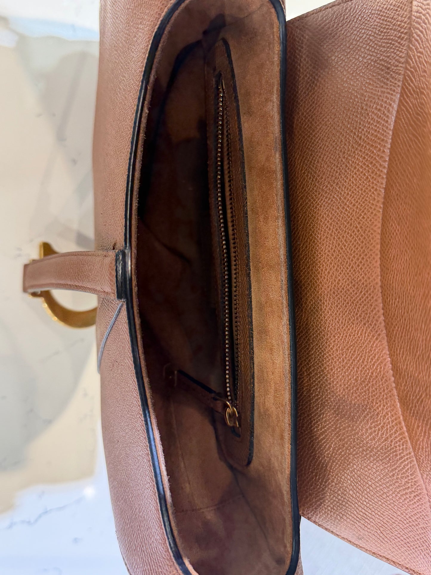 Pre-Owned CD Saddle Bag with Strap Golden Saddle