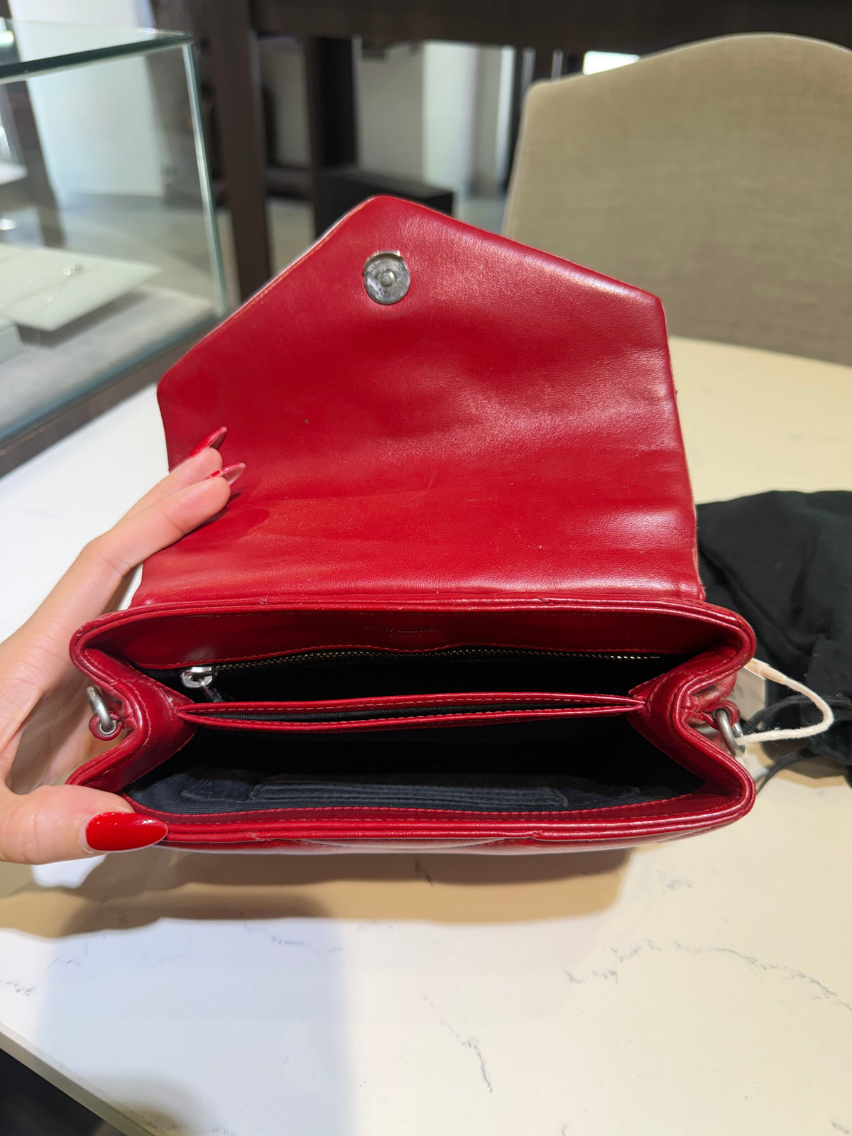 Pre-Owned YSL Red Mini Loulou Crossbody Bag