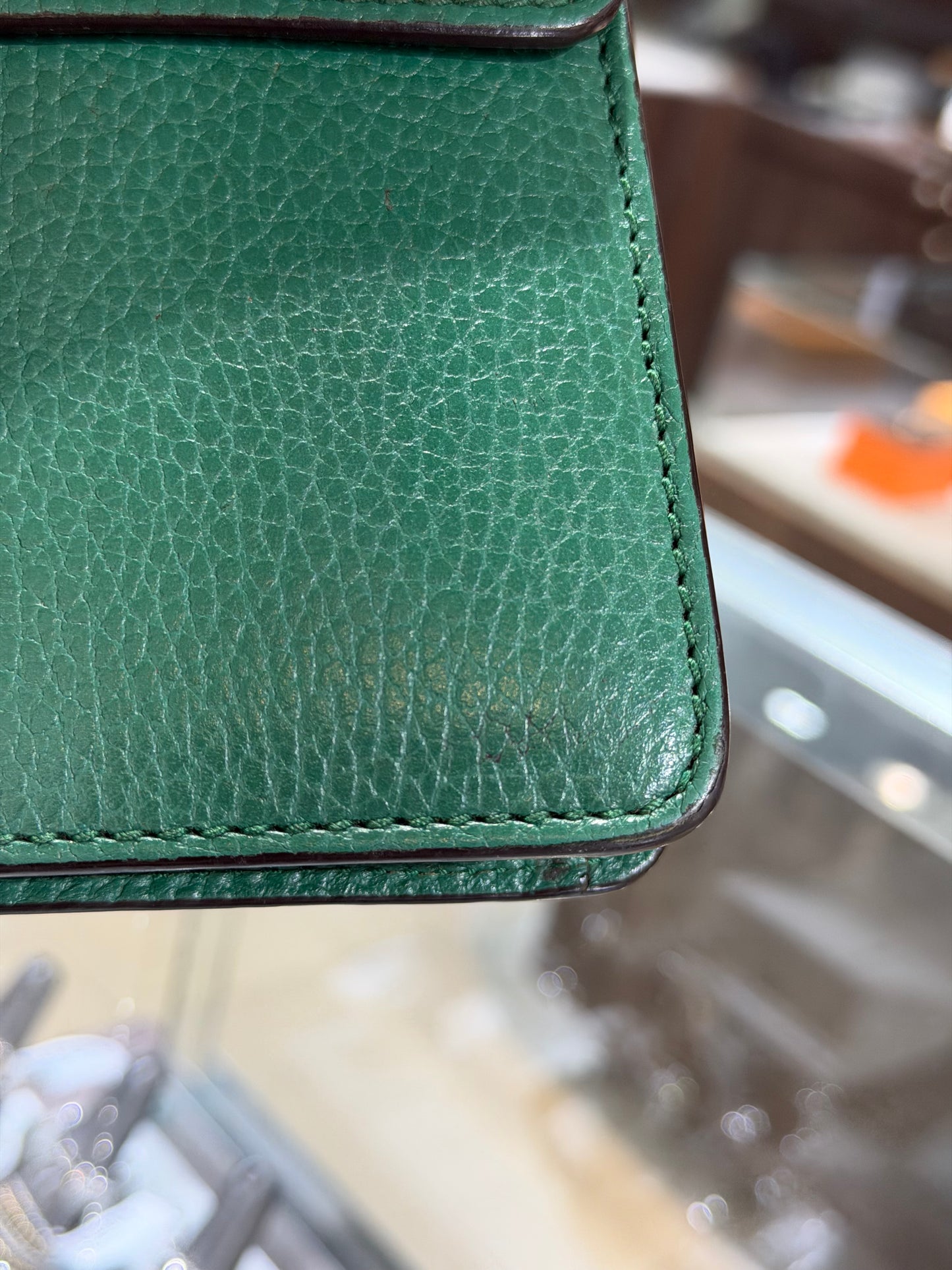 Pre-Owned GG Mini Dionysus Emerald Green Crystals Shoulder Bag