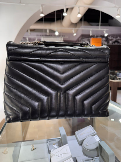 Saint Laurent Medium Loulou Black Silver Hardware