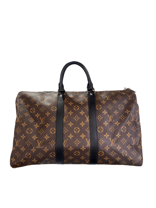 Louis Vuitton Monogram Macassar Keepall Bandouliere 45