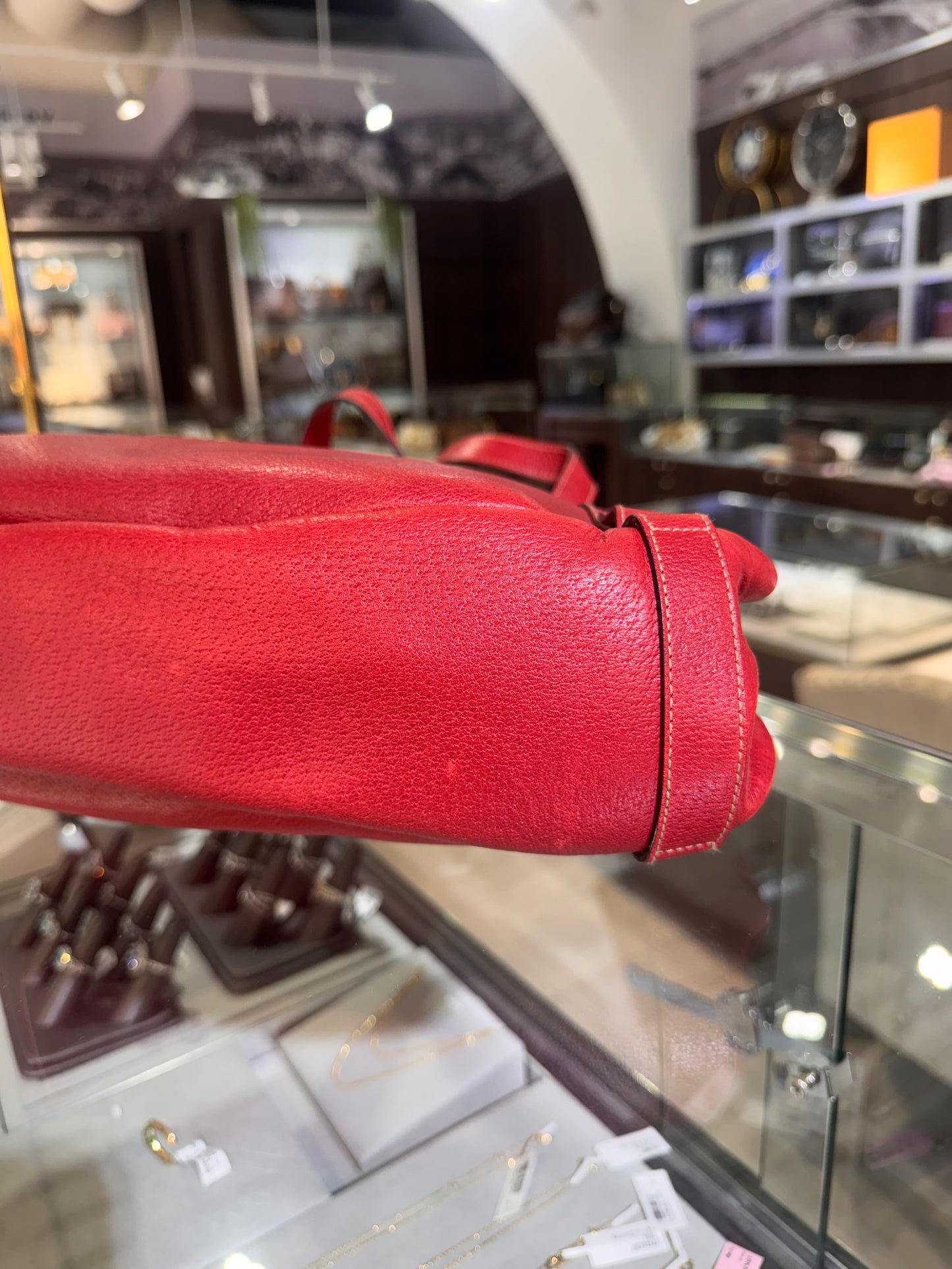 Gucci Medium Red Leather Abbey Tote Bag