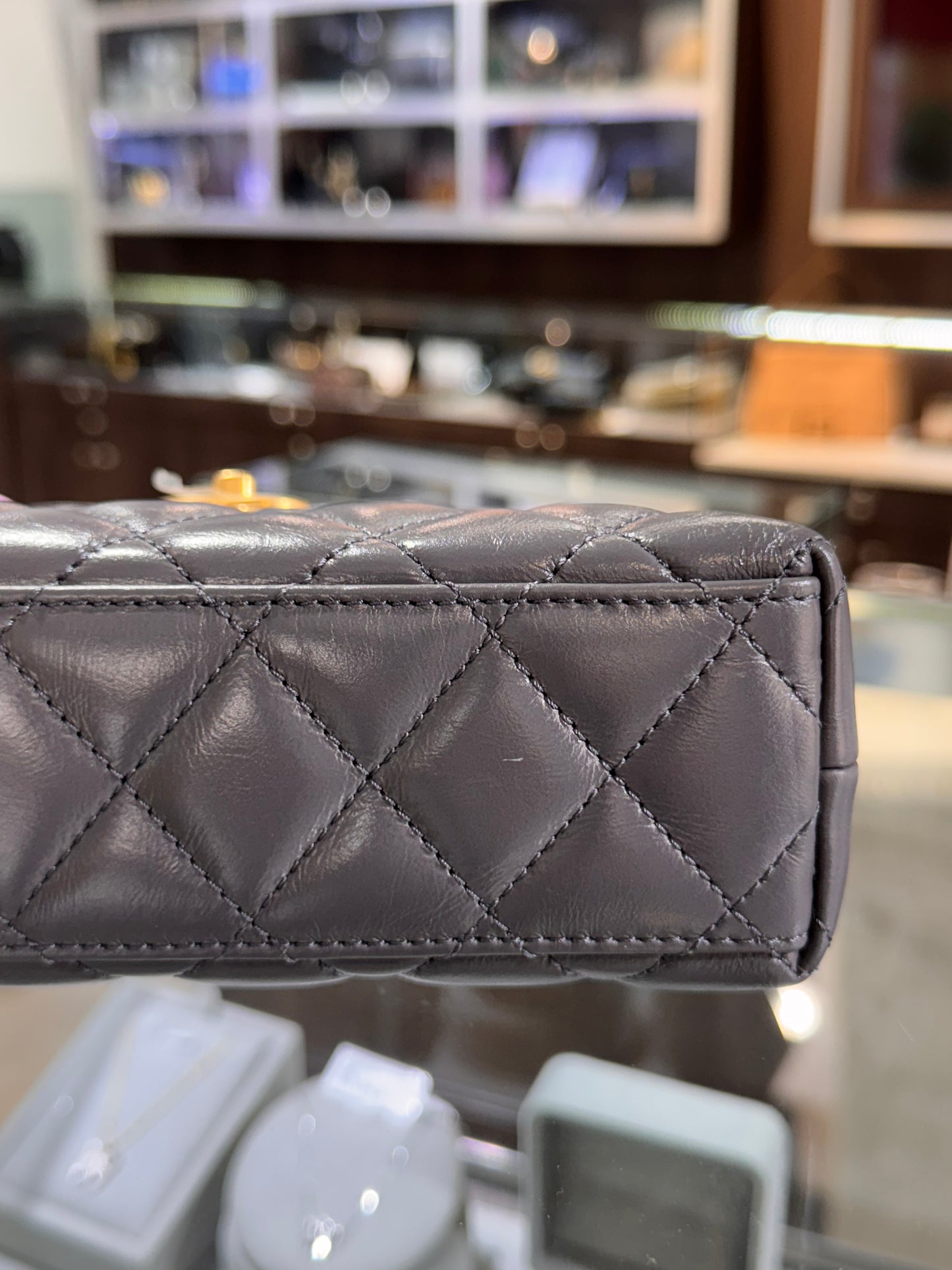 Chanel Nano Kelly Grey Calfskin