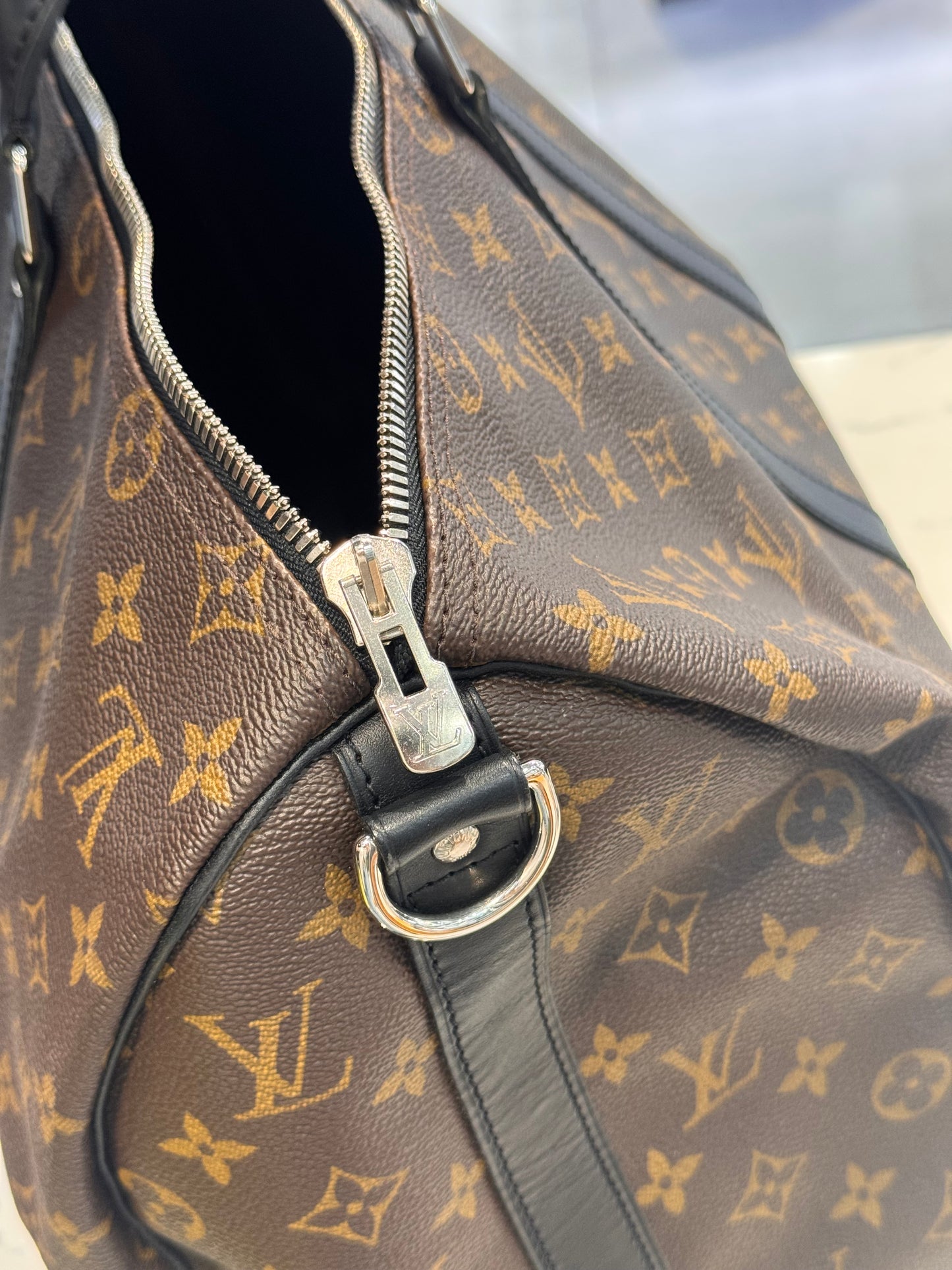 Louis Vuitton Monogram Macassar Keepall Bandouliere 45