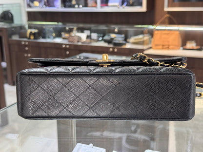 Chanel Black Caviar Medium Classic Flap Gold Hardware