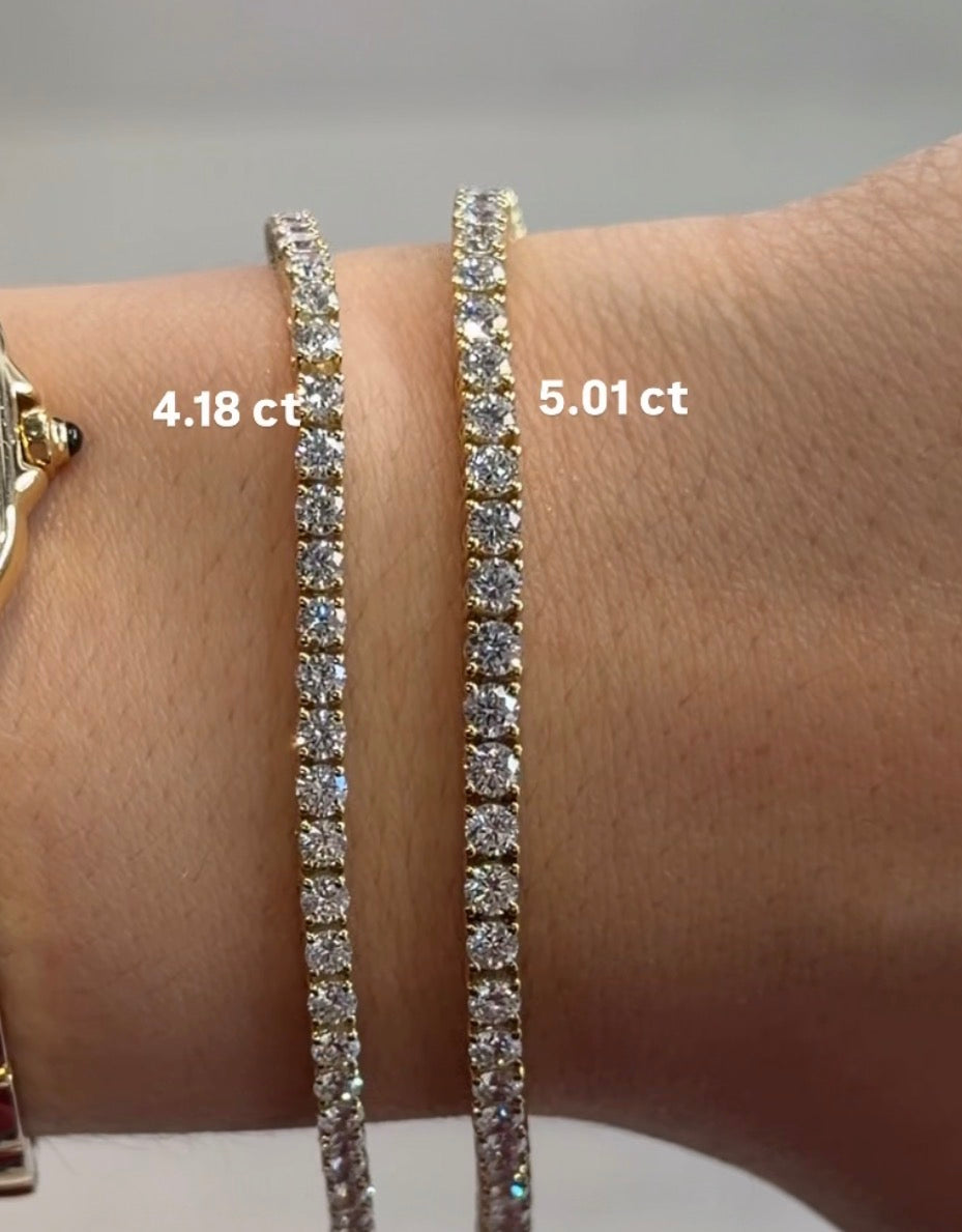4.18 ct Lab Diamond Tennis Bracet 14k Yellow Gold