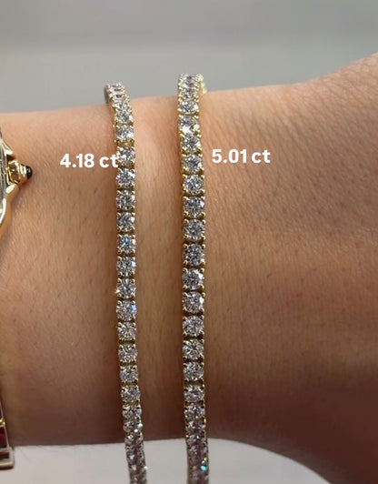 4.18 ct Lab Diamond Tennis Bracet 14k Yellow Gold