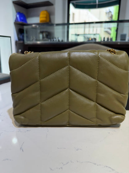Pre-Owned YSL Toy Puffer Olive Green Nappa Leather