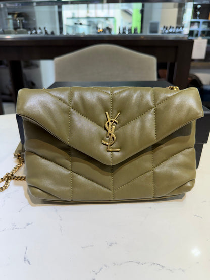 Pre-Owned YSL Toy Puffer Olive Green Nappa Leather