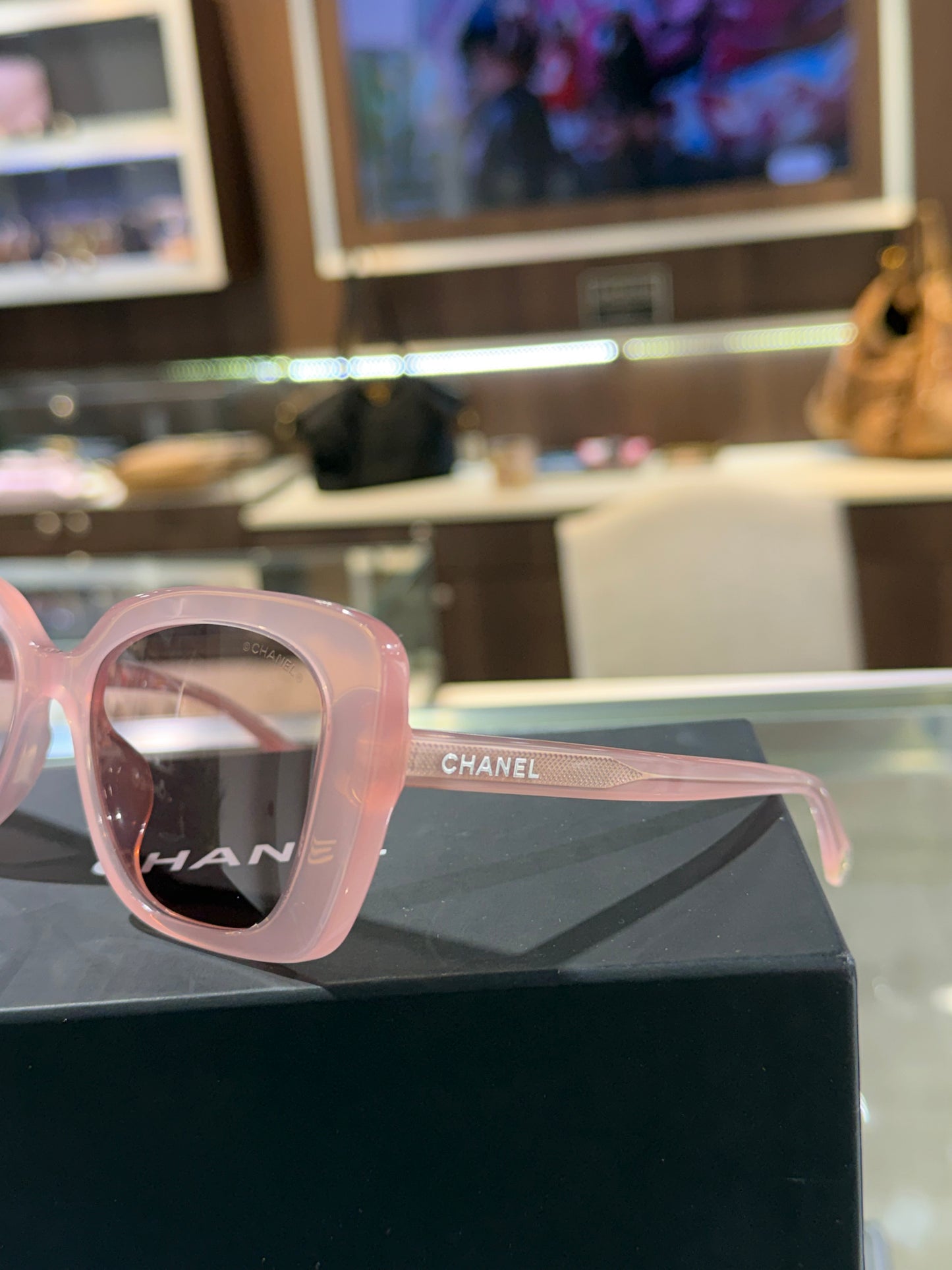 Chanel Pink Rectangle Sunglasses CH5504A