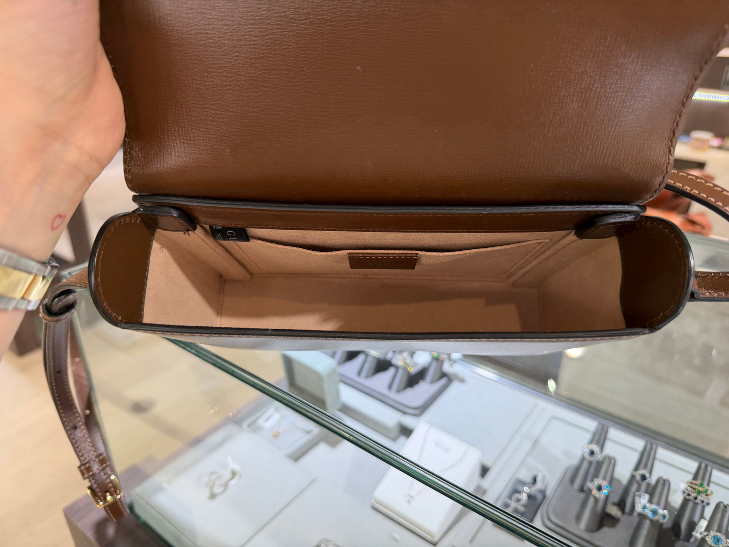 Pre-Owned GG Supreme Monogram Heart Crossbody