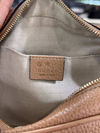 Gucci Small Soho Crossbody Camelia Bag