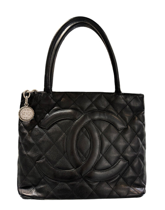 Chanel Black Caviar Medallion Tote