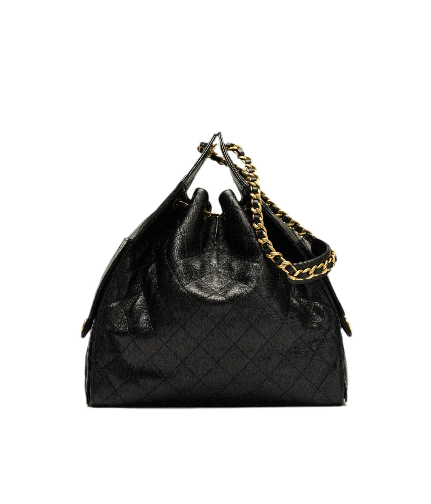 Chanel 25 Medium Black Grained & Calfskin