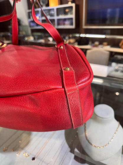 Gucci Medium Red Leather Abbey Tote Bag