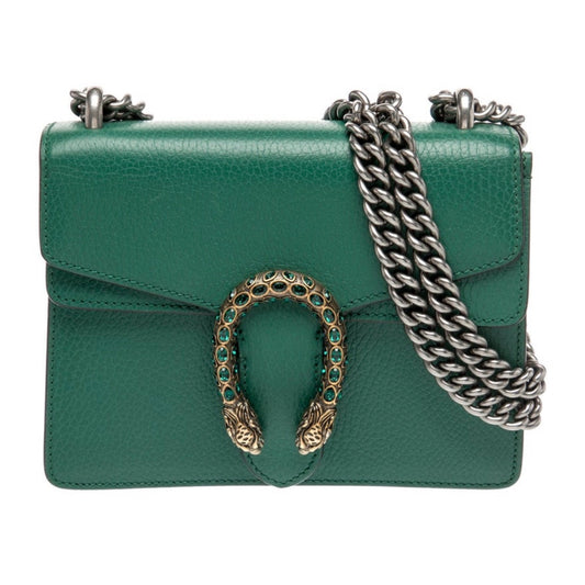 Pre-Owned GG Mini Dionysus Emerald Green Crystals Shoulder Bag