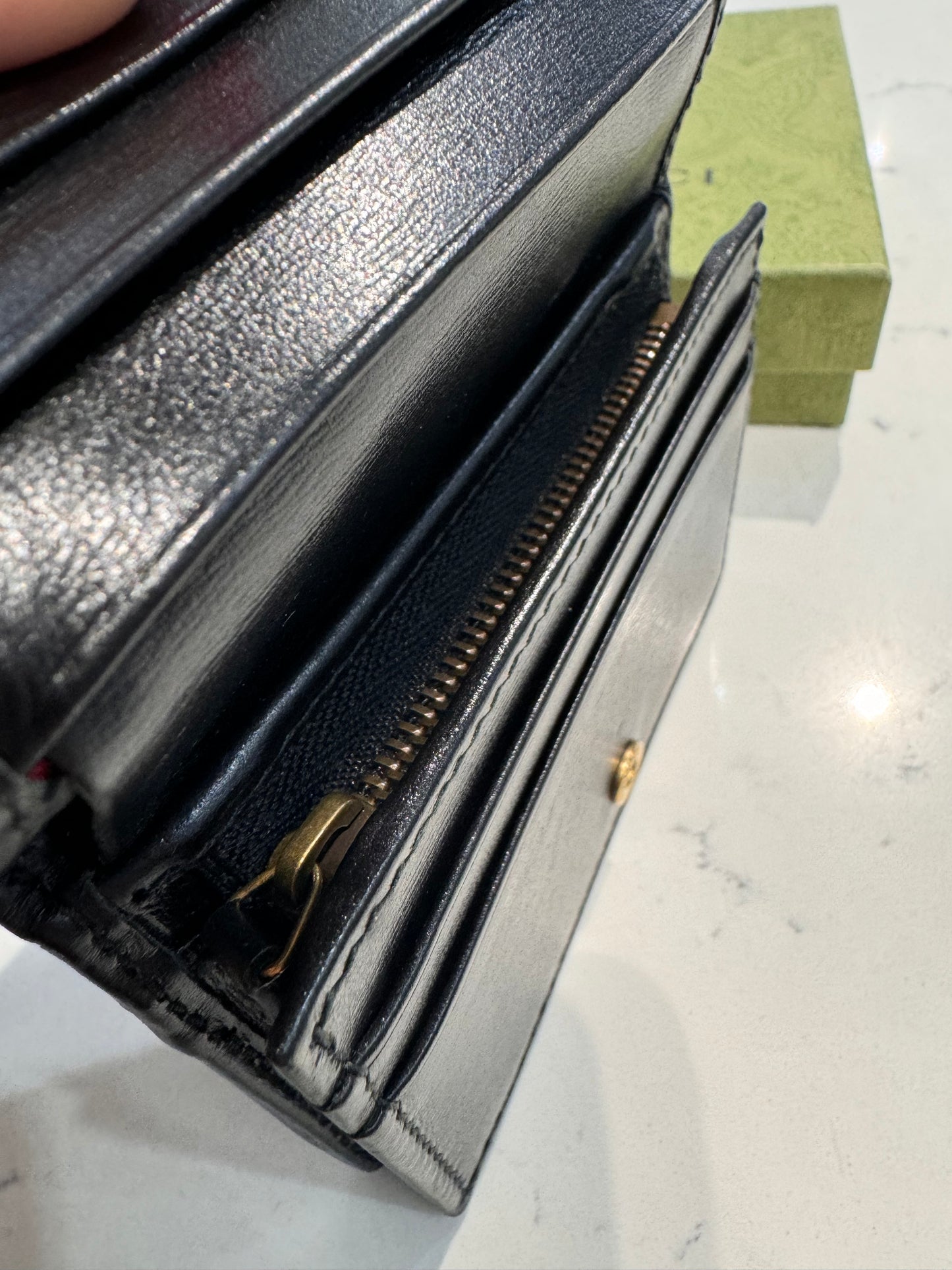 Gucci Web Accent Leather Wallet