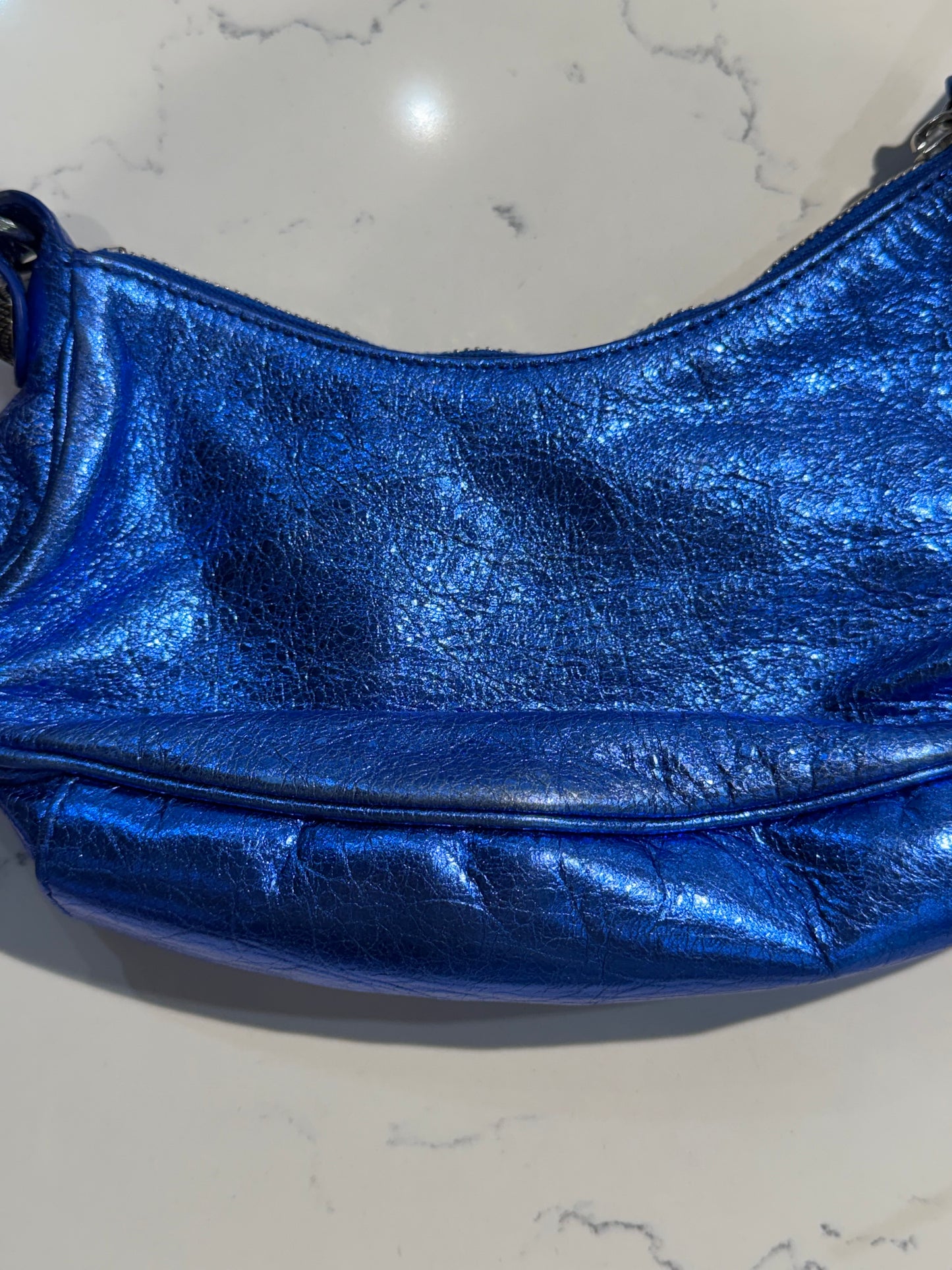 Balenciaga Le Cagole XS Blue Metallic