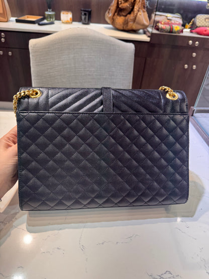 Pre-Owned Saint Laurent Large Envelope Black GHW