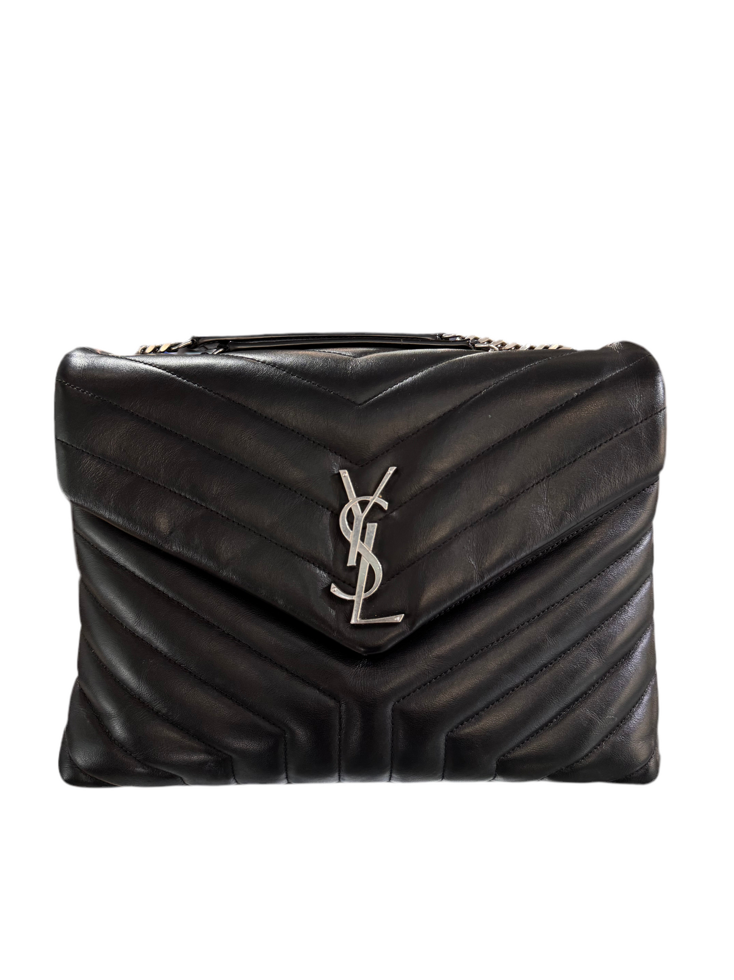 Saint Laurent Medium Loulou Black Silver Hardware