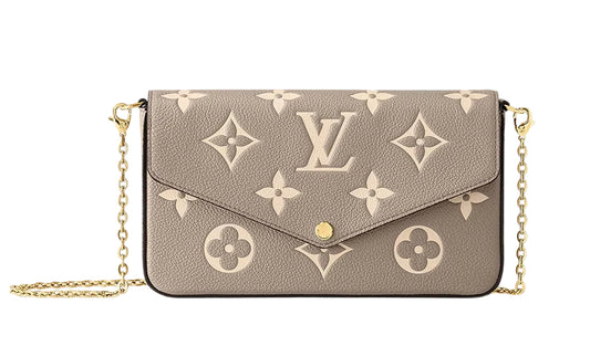 Pre-Owned LV Pochette Félicie Monogram Empreinte Leather Dove/Cream