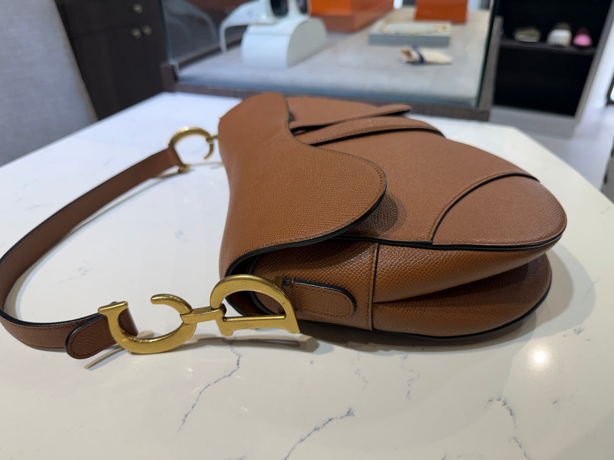 Pre-Owned CD Saddle Bag with Strap Golden Saddle