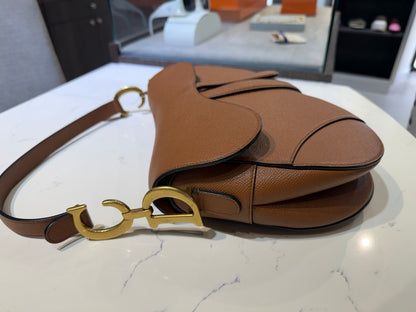 Pre-Owned CD Saddle Bag with Strap Golden Saddle