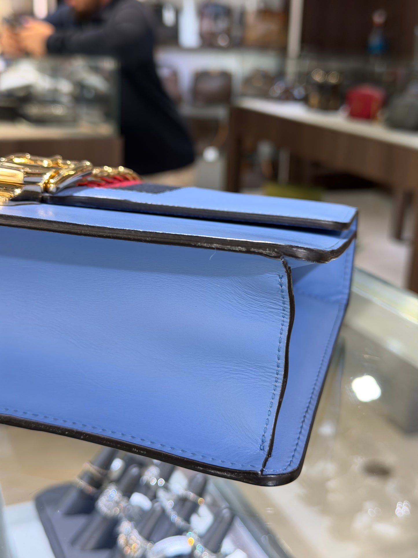 Pre-Owned GG Blue Sylvie Shoulder Bag