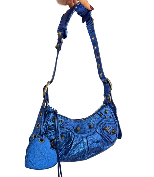 Balenciaga Le Cagole XS Blue Metallic