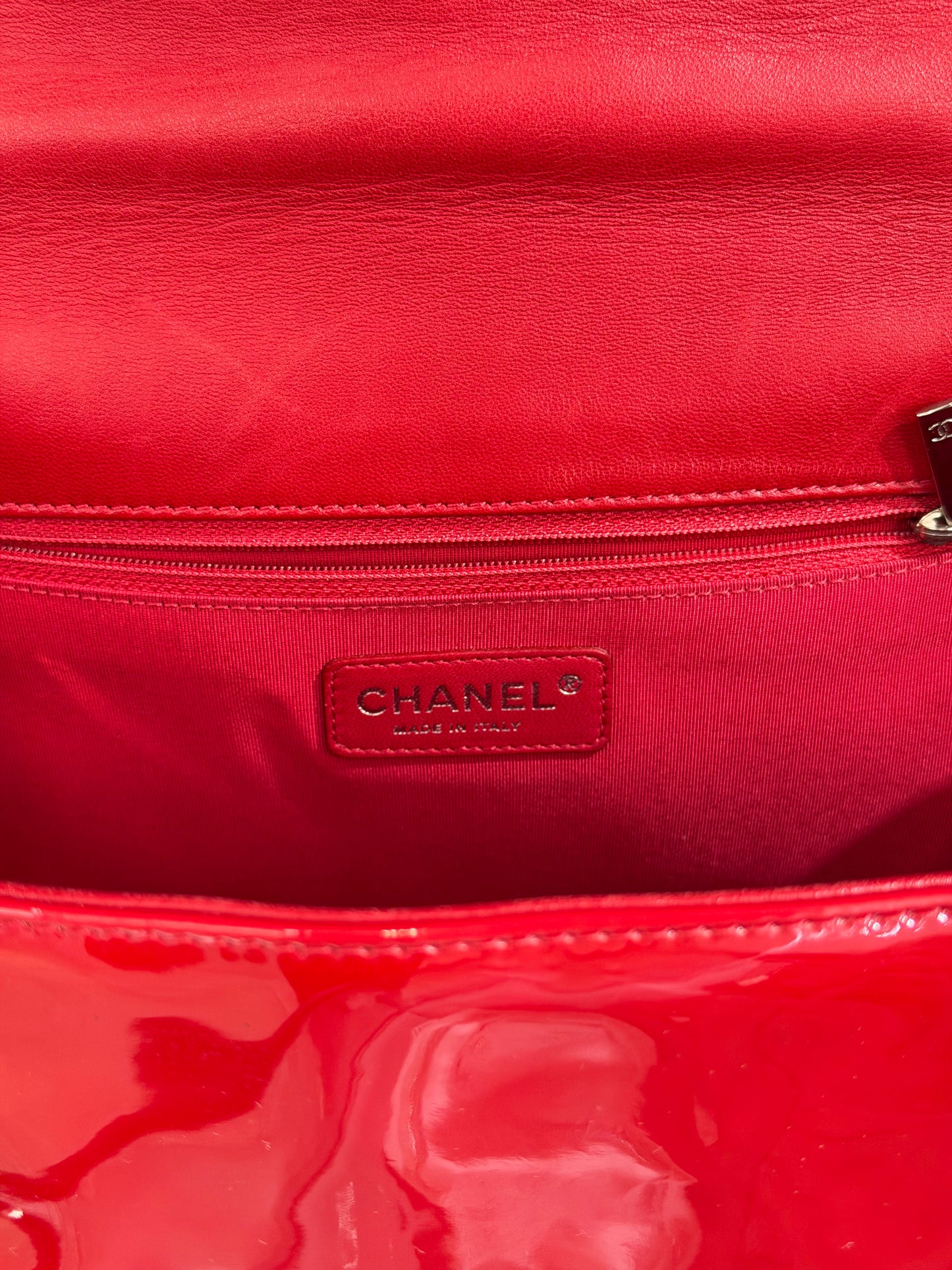 Pre-Owned CC Red Patent Lipstick  Flap