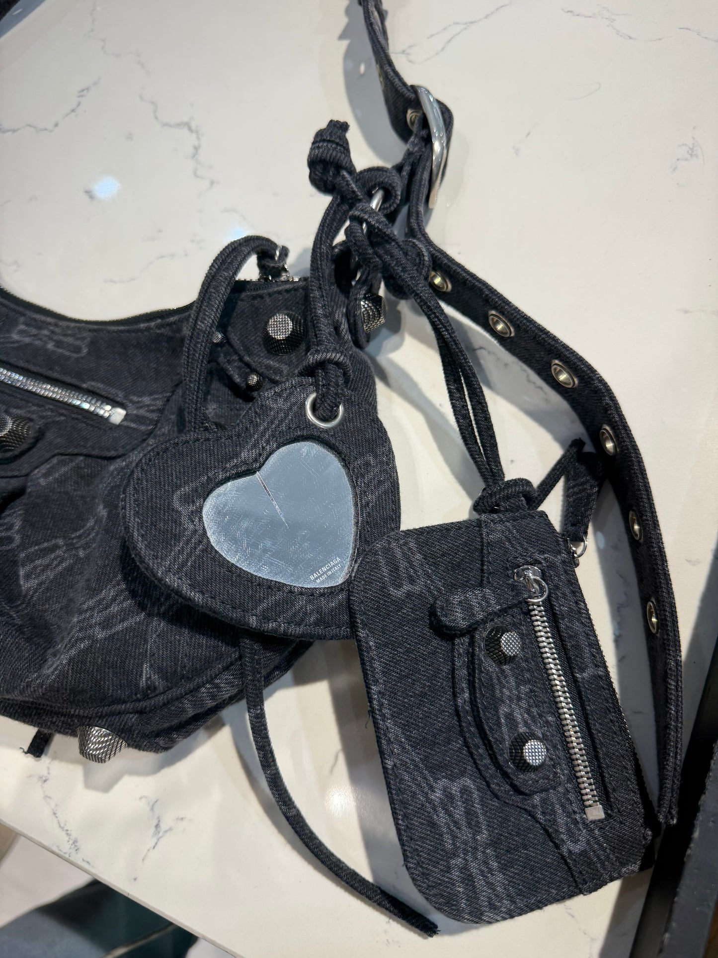 Balenciaga Le da Denim Cagole Small Shoulder Bag